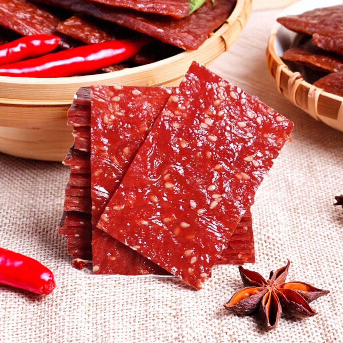Jingjiang Specialty Meat Jerky, Hand-Shredded Dried Meat, Snack Food, Large Pieces of Original Flavor, Honey Sauce, Spicy, Whole Box Snacks