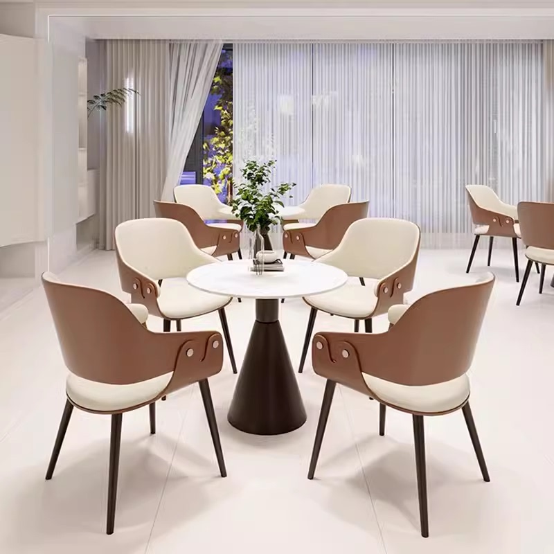 Special Reception and Meeting Table and Chairs for Sales Office, Light Luxury Modern Design, Suitable for Photo Studios and Business Hotels