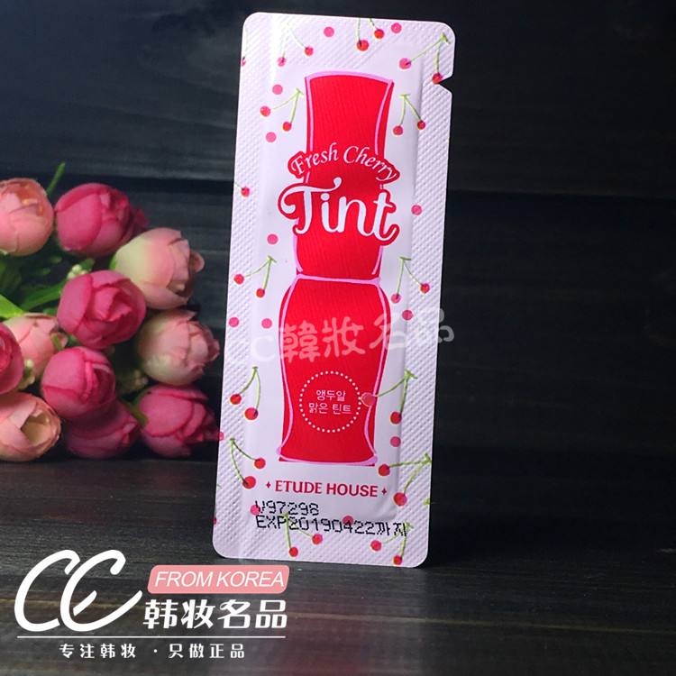 Hàn Quốc Chính hãng ETUDE Etude House Cherry Thuốc nhuộm lâu màu Lip Color tint Bag Mẫu 1ml - Son bóng / Liquid Rouge 	son bóng không màu giá rẻ	