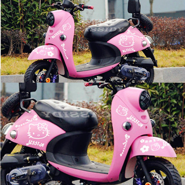 摩托车贴纸kitty猫贴套贴花大龟王电动踏板防水个性贴膜装饰用品