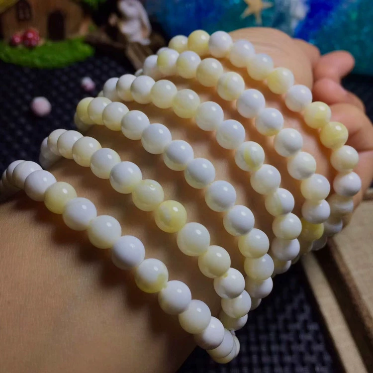 Vàng tự nhiên Silk Big Shell Bracelet Đồ trang trí pha lê tự nhiên Kích thước 6MM / 8MM - Vòng đeo tay Clasp