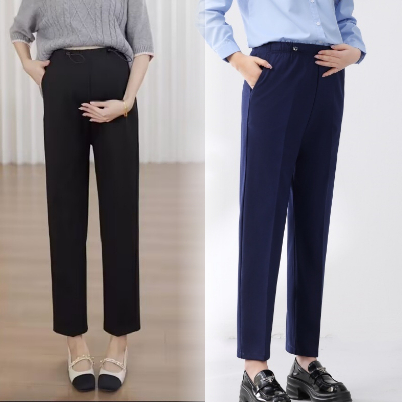 Maternity Work Pants, Spring and Autumn New Style, Professional Commuting Suit Pants, Suitable for Wearing during Pregnancy, Summer Blue Straight-Leg Work Pants