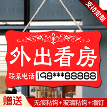 Go out to see the real estate agent real estate listing cute house number listing DIY hand-painted creative house number