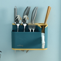 Chopsticks tube wall-mounted non-perforated household drain chopsticks Chopsticks cage kitchen chopsticks basket knife holder integrated storage box