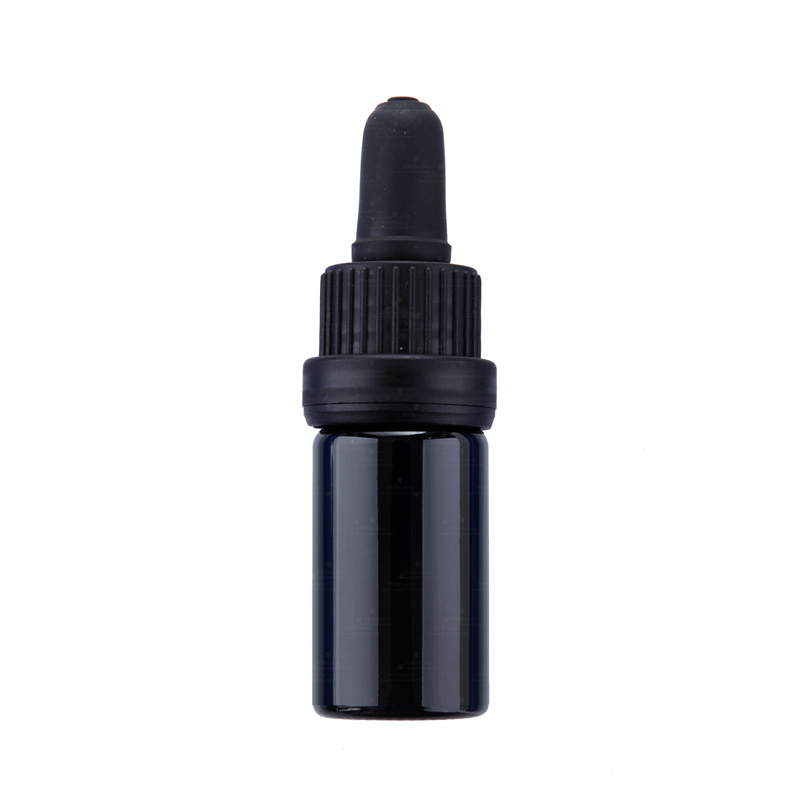European imported high-grade optical glass purple black essential oil bottle essence 5ml travel sub-pack dropper set