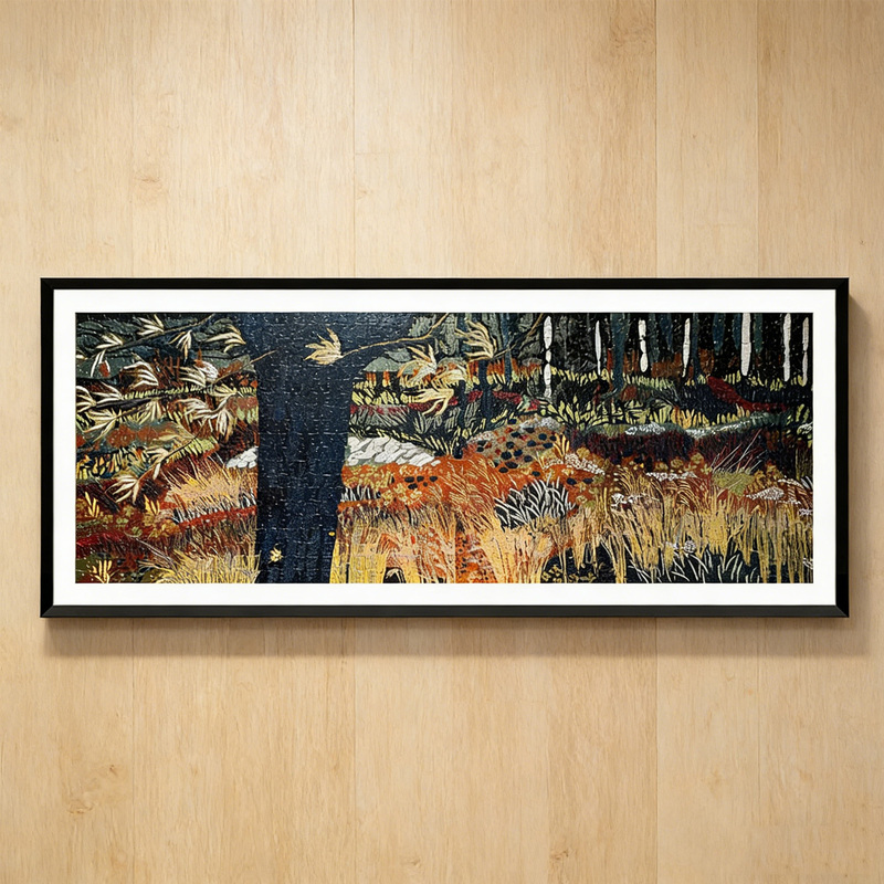 Renault Puzzle Frame 1000 Pieces 95.4*34.9 Smoke-Colored Long Solid Wood Photo Frame Wall-Mounted Puzzle Frame