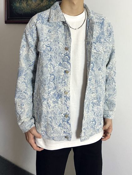 HELIPORT停机坪 雪花飘零刺绣牛仔夹克外套潮牌宽松男女高街上衣