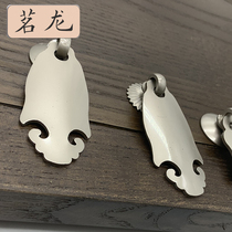 New Chinese pure copper handle modern simple and bright cabinet door drawer drawer handle Soda silver handle thicker