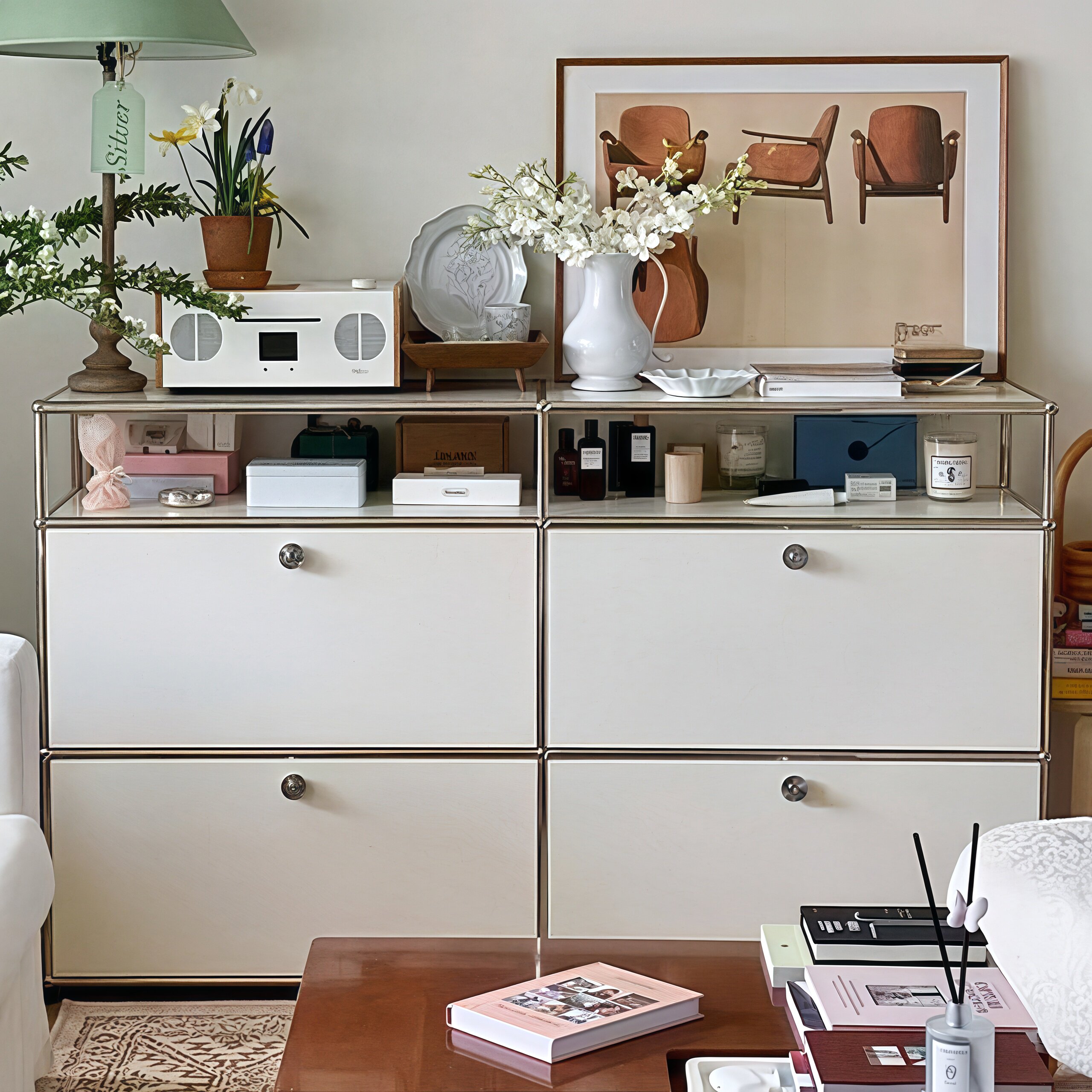 中古不锈钢模块餐边斗柜子客厅包豪斯收纳咖啡矮储置物架USM组合为何成为家居新宠?-搁板置物架家用陈列架-淘宝好物网