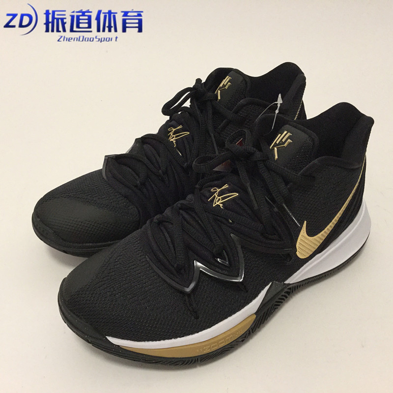 Nike Kyrie 5 Irving 5 Black Gold Mamba Day Men's Basketball Shoes Ao2919-007-102 Nike Kyrie 5 Irving 5 Black Gold Mamba Day Men's Basketball Shoes Ao2919-007-102