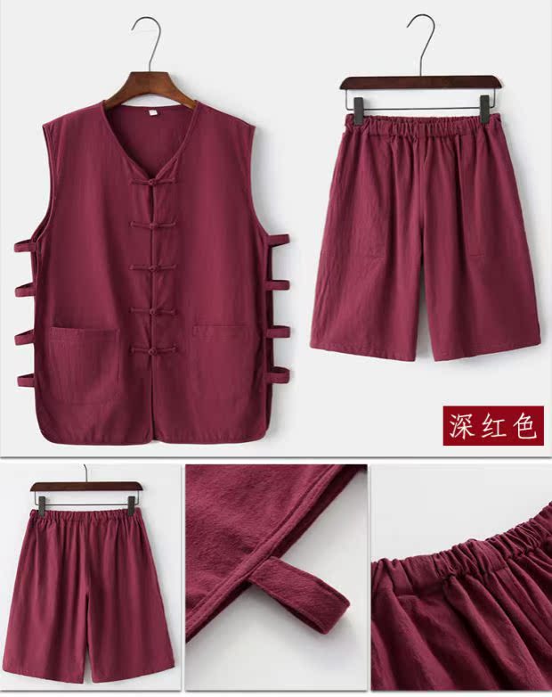 Phong cách Trung Quốc Tang nam vest vest mồ hôi Ma Hao cotton mùa hè và vải lanh áo sơ mi cũ áo vest Trung Quốc phong cách quốc gia nút gió - Áo vest cotton áo ghi lê nhiều túi