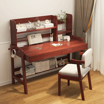 Solid wood computer desk Desk bookshelf integrated desk Bedroom simple household student learning desk Writing desk Office desk