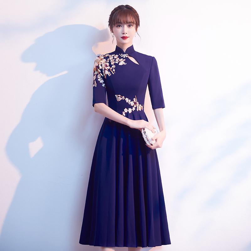 Banquet Evening Dress dress student Temperament Yang can normally wear a choral long dress and a small sub-name Yuanyuan