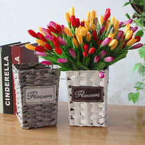 Woven pot flower bucket flower vase fake flower dried flower silk flower living room bedroom simple coffee table ornaments home accessories