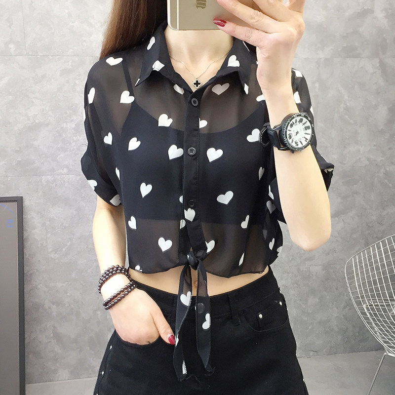 European Station Shirt Women Summer Snowspinning Sunscreen 2022 New Loose Ice Silk Short Sleeve Blouse Shorts Jacket