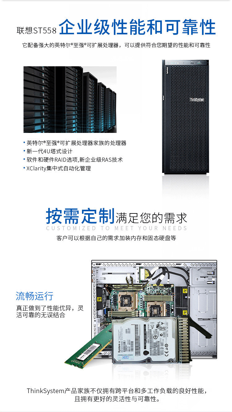 Совершенно новый объединение ThinkSystem ST558 4U Tower Type служба Бронзовая медаль шесть core 3104 для X3500M5 Lenovo