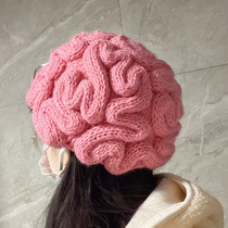 Brain wool hat female winter funny weird funny cute ins trend Halloween headwear cos