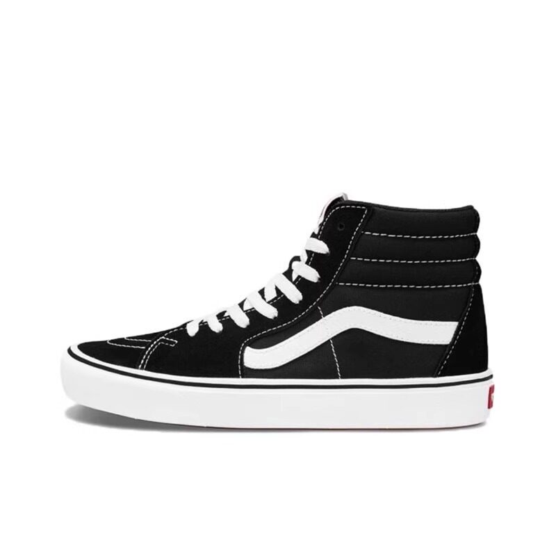 Vans Official Sk8-Hi Men's and Women's Black and White High-Top Canvas Lightweight Casual Sneakers Vans Official Sk8-Hi Men's and Women's Black and White High-Top Canvas Lightweight Casual Sneakers
