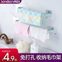 Toilet bathroom wall nail-free viscose towel hanger plastic single pole towel rack rag rack rack rack rack rack