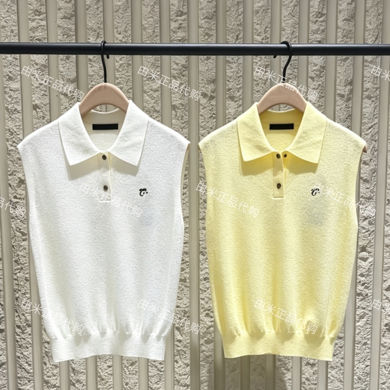 [C Series] Authentic 2026 Summer New Product Lightweight Linen Blend Wide-Shoulder Sleeveless Knitwear Mbf2Swt042