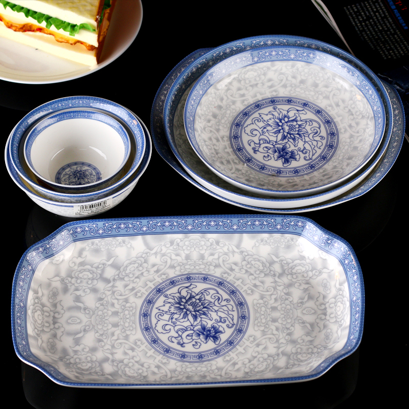 Rich Expensive Garden Ceramic Dishes Suit New Bone China Cutlery Chinese Style Minimun Home Plate Deep Disc Disc microwave