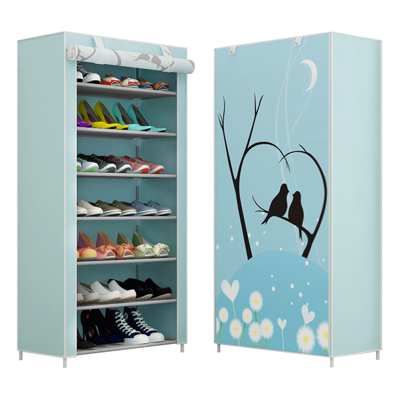 Shoe rack household economical simple door multi-layer dust-proof shoe rack assembly dormitory storage artifact space saving