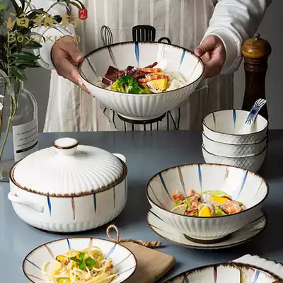 Bowl set home Japanese simple light luxury ceramic tableware tableware bowl chopsticks bowl combination Jingdezhen housewarming gift