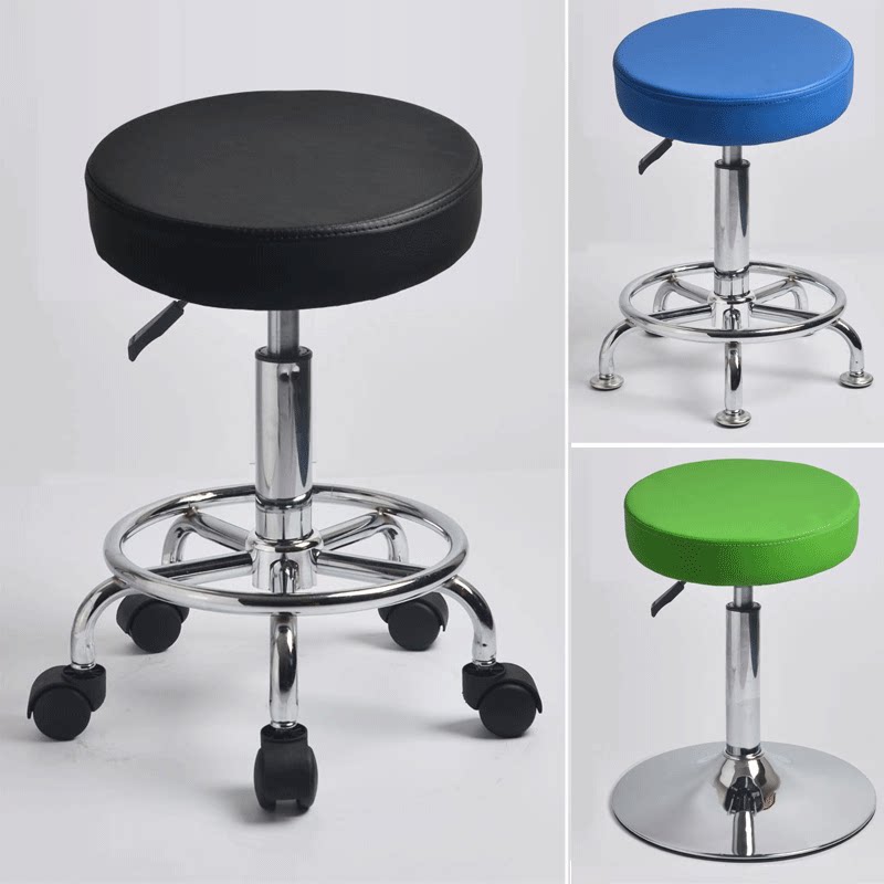 Round stool beauty store manicure hospitality bar chair soft leather counter staff seat swivel chair lift adjustment