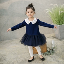 Girls spring long sleeve dress 2018 South Korean danso girl doll collar embroidered dress princess