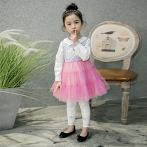 South Korean childrens clothing danso2018 spring autumn new girls vest dress in childrens dress princess dresses cute yarn dresses