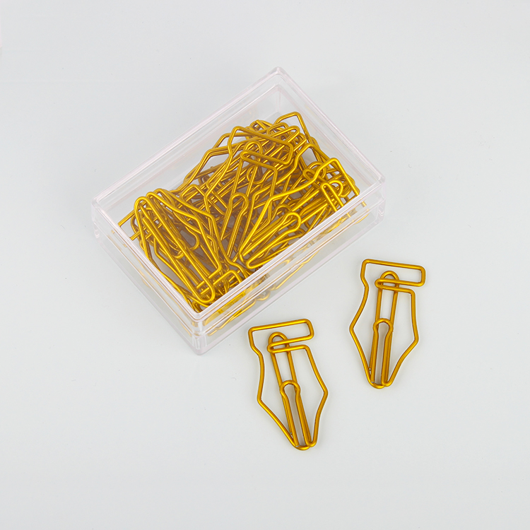 New gold pen head paper clip paper clip cartoon special-shaped paper clip shape paper clip Korean pin 10 pieces