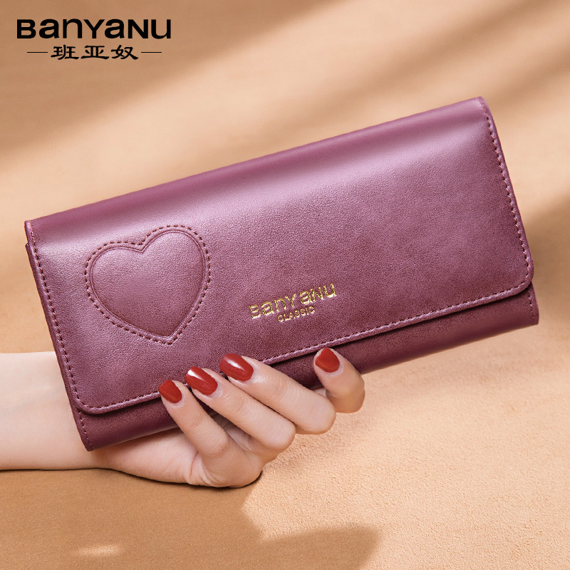 2022 new wallet women's long version cowhide large-capacity leather wallet women's clutch bag fashionable atmosphere with many card slots