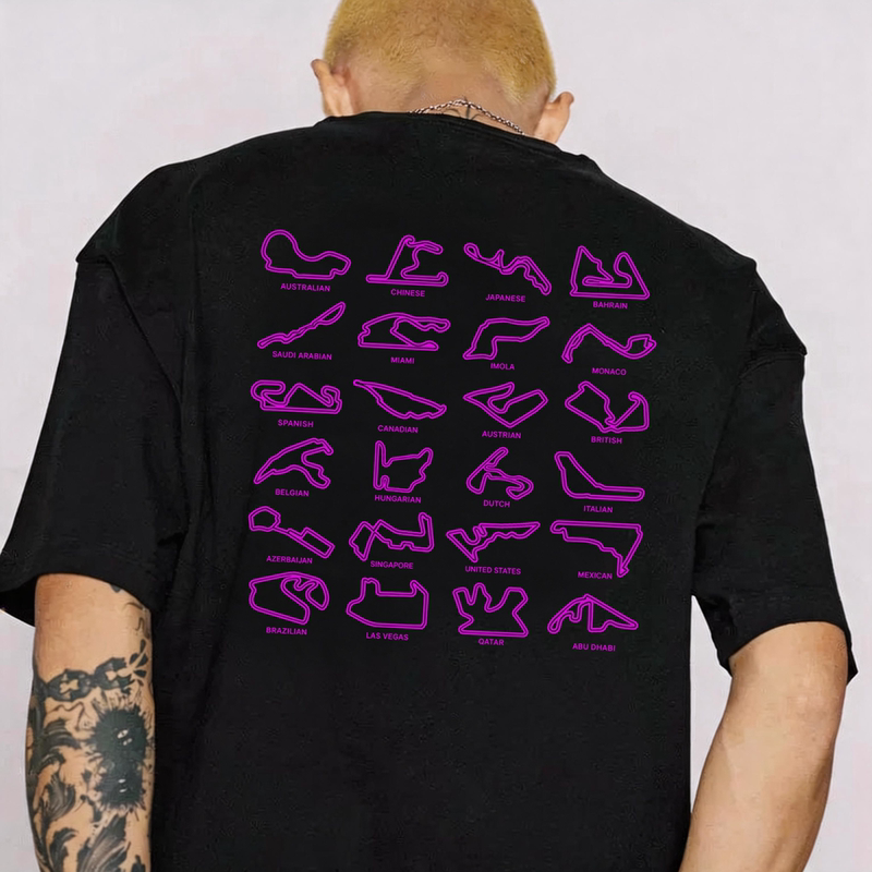F1 Track Outline Sketch Pure Cotton Heavyweight Unisex Comfortable Trendy Cool Personalized Printed Short-Sleeve T-Shirt F1 Track Outline Sketch Pure Cotton Heavyweight Unisex Comfortable Trendy Cool Personalized Printed Short-Sleeve T-Shirt