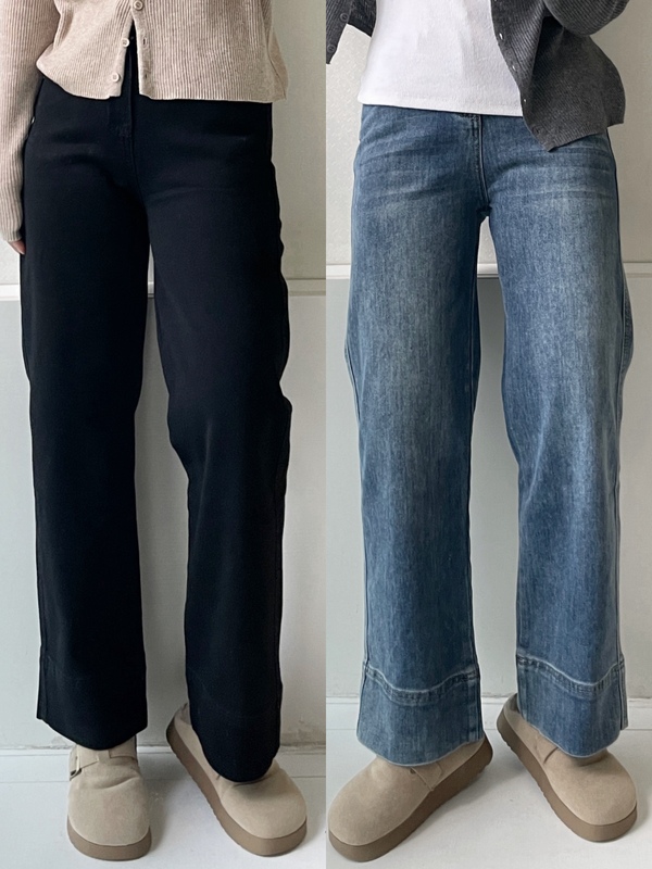 Lanzijun Early Spring and Autumn Style Small Straight-Leg Stretch High-Waisted Jeans for Petite Women, Versatile Nine-Point Slimming Pants