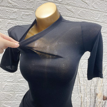 Dongdaemun hot-selling comfortable micro-transparent round neck short-sleeved t-shirt