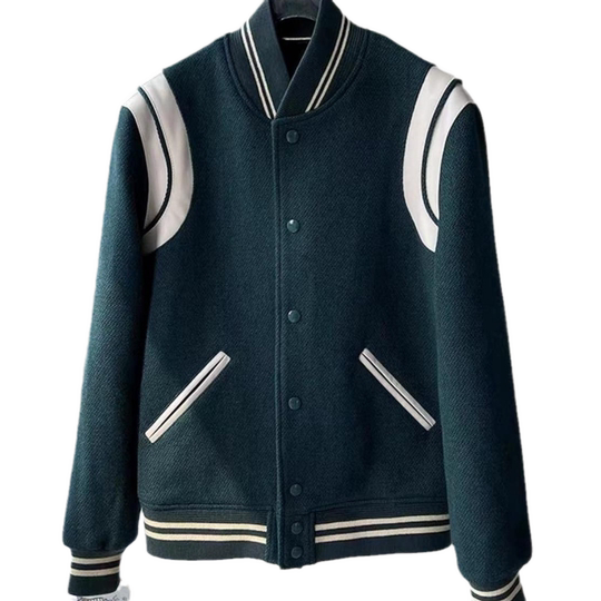 Goke re-dyeing process 100% Merino wool wool baseball uniform for men fashionable sheepskin jacket