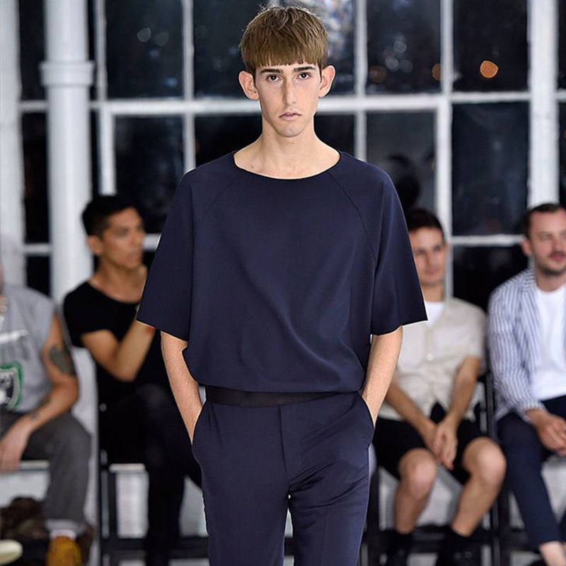 Men's clothing short sleeves T-shirt 2022 summer show field America's new thin section pure color half sleeve pure cotton blouse round collar inner lap