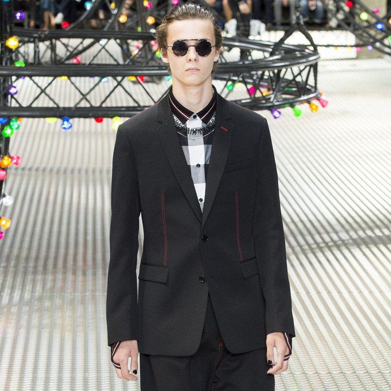 Men's casual small suit Milan catwalk autumn new products slim long-sleeved black simple fashion small suit top