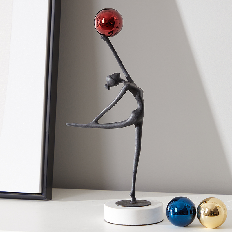 Simple and Sophisticated Niche Dance Girl Sculpture Figurine for Model Rooms, Home Living Room, and Tv Cabinet Decoration