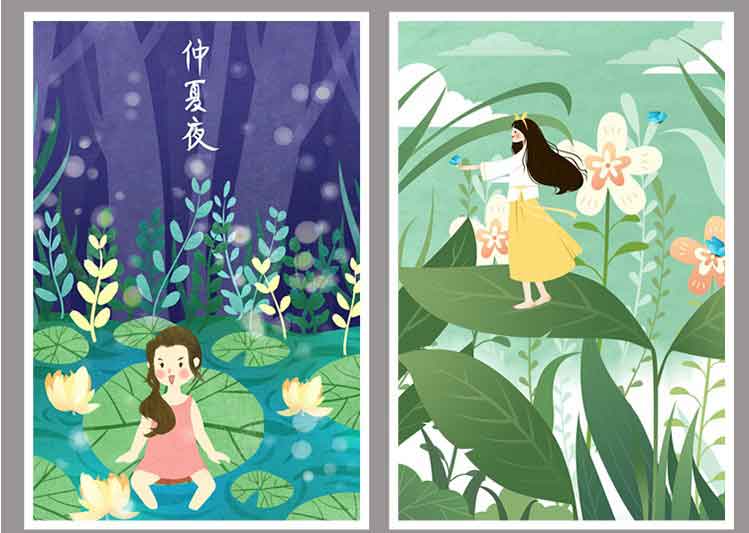 立夏插画踏青女孩PSD设计-樱花网络资源网 立夏插画踏青女孩PSD设计