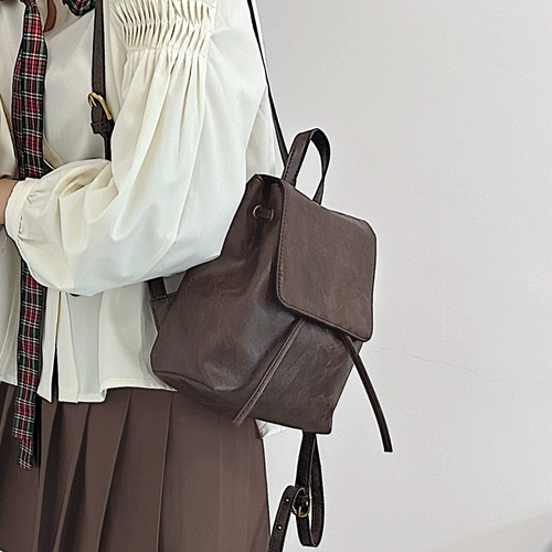 Маленький ретро коричневый рюкзак, весенняя сумка через плечо, летняя сумка на одно плечо