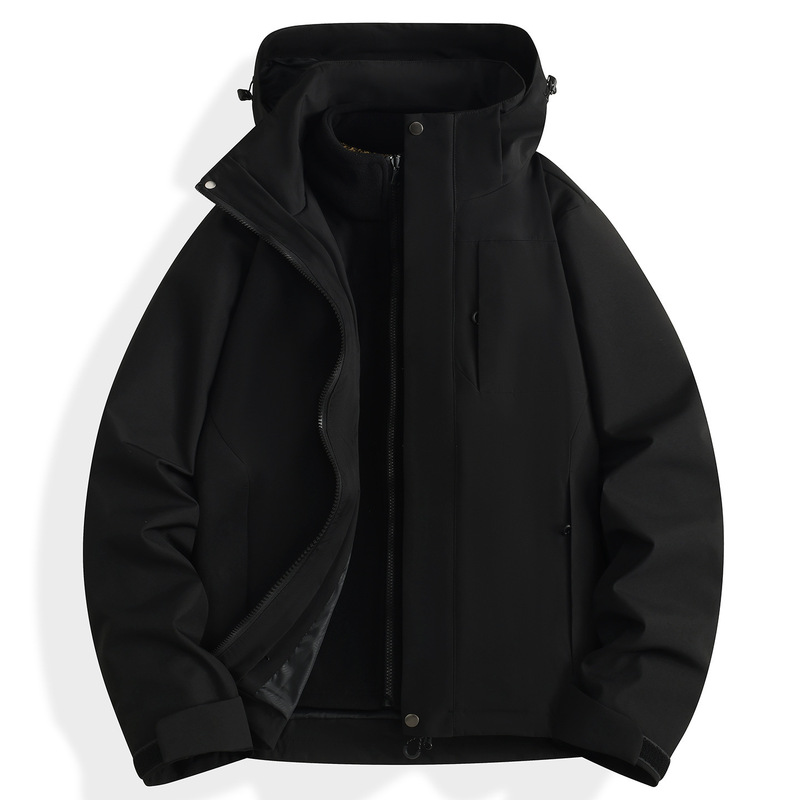 Diyu Shenlong 3-in-1 Jacket for Men and Women, Mountain Style Windproof Two-Piece Set, Detachable Workwear, Warm Coat, Trendy