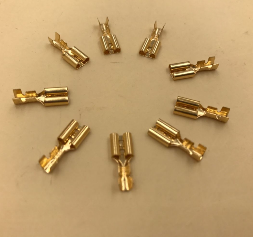 Thickened pure copper reclining terminal terminal connector cold-pressed terminal reed 4.8mm reed insert switch master