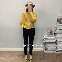 Good with design sense texture Thieves good Heavy workmanship Bubbles Cuff Shirts 2022 Summer new foreign air blouses