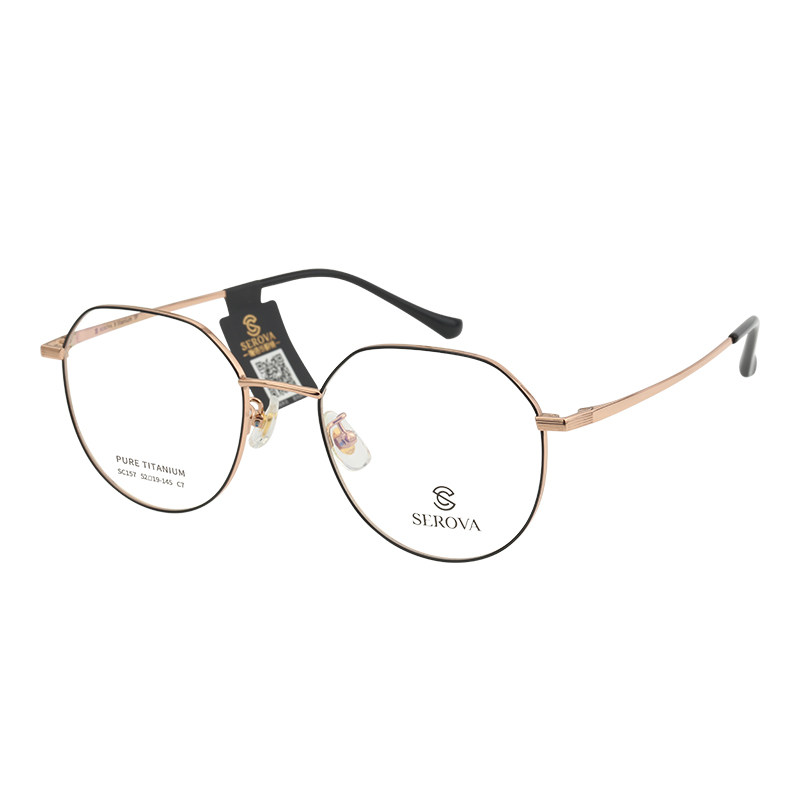 Schlohua Myopia Spectacle Frame All-Frame Tennis Red Star Fashion Temperament Female Glasses Brief Retro Round Frame SC157