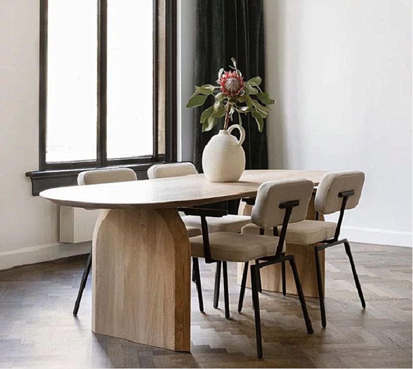 Simple and modern solid wood dining table dining table designer desk Nordic creative light luxury dining table and chair combination negotiation table