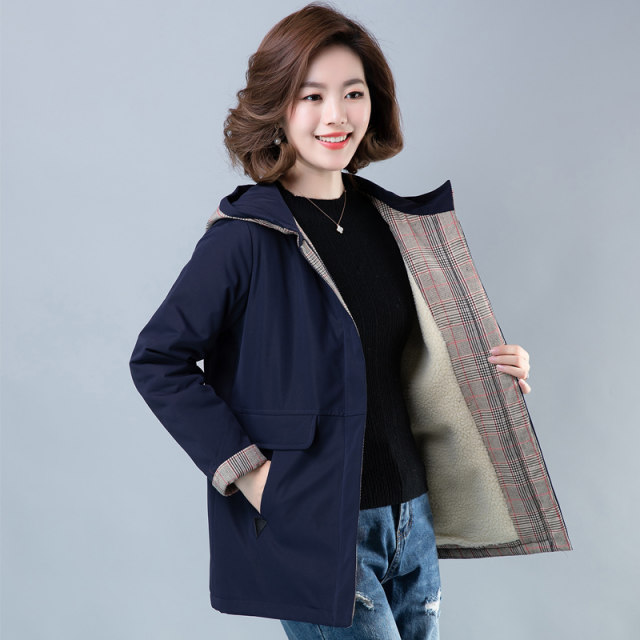 2021 New Mother's Winter Style Jackets, Noble Middle-aged and Elderly Women's Clothes, Plush Cotton Clothes, Thickened Cotton Jackets, 50 Years Old