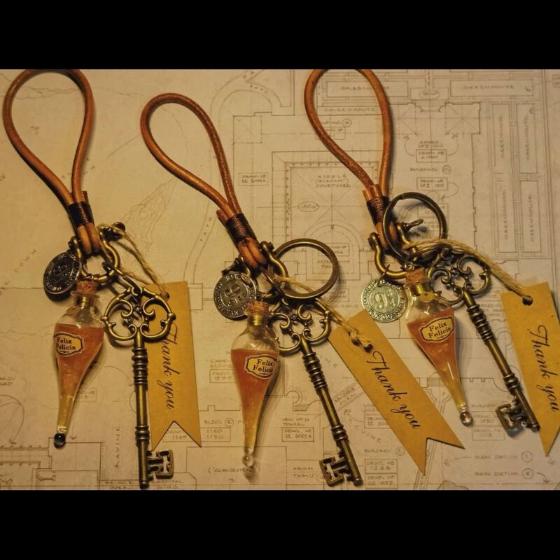 Harry Potter】Magic Potion LAOSHU Drops of Polyjuice Gringotts Key Pendant Merchandise Keychain