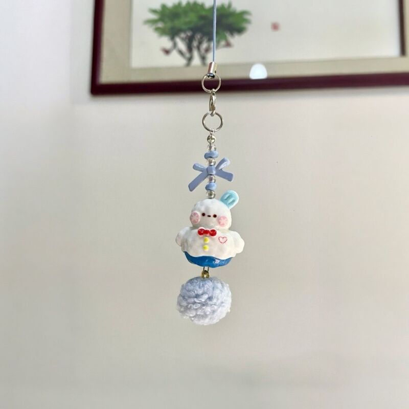 Winter Snowman Snowflake Phone Charm Keychain Beaded Girl ins Bag M5 Notebook Decoration Pendant