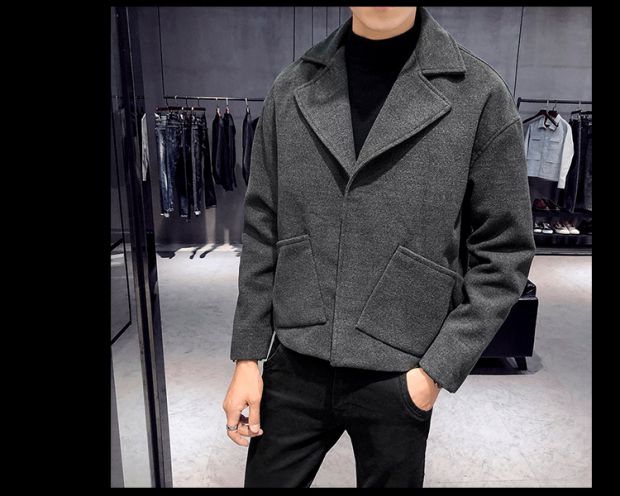 Áo len mùa đông mới cộng với áo khoác cotton nam Áo len mỏng áo len ngắn bằng vải 404-2-fy15-p105 áo gió đi mưa